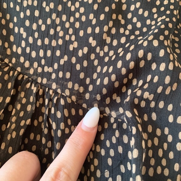 Zara Size Small Brown Speckled Ruffle Neckline Mini Dress - Picture 6 of 7